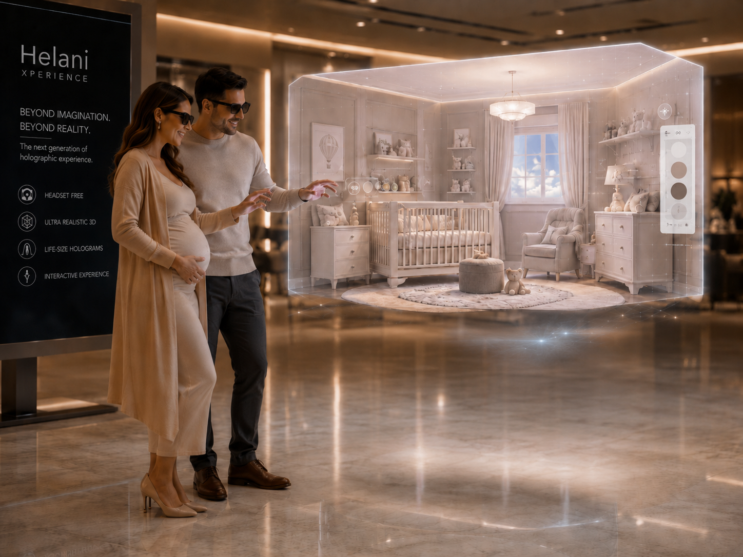Helani Baby Spatial Experience — projeção holográfica do quarto do bebê